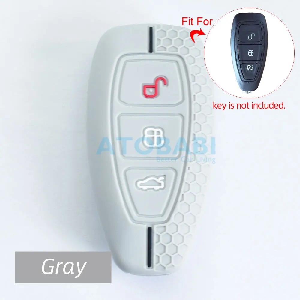 Carbon Fiber Pattern Key Fob Case Cover For Ford Focus, Kuga, C-Max, Galaxy - 3 Button, Clip On 8 thumbnail image