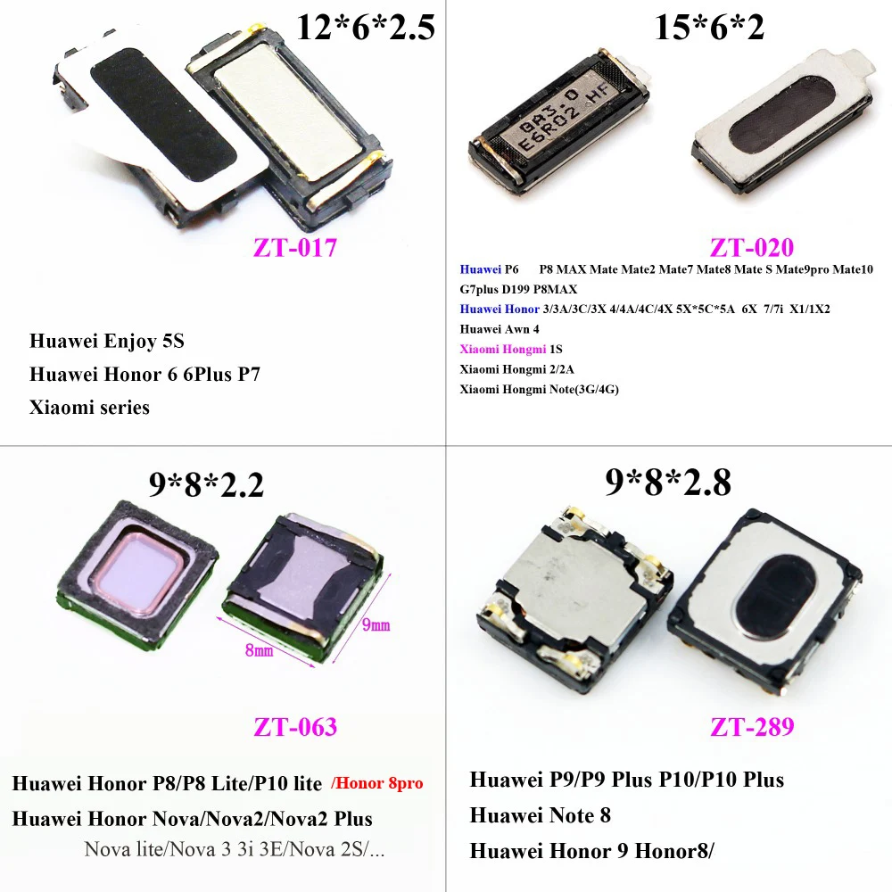 Динамик для Huawei Honor 3 3A 3C 3X 4 4A 4C 4X 5A 5C 5X 6 plus 7 7i 7X 8 9 lite Pro Nova 2 X1 X2 шт. | Мобильные