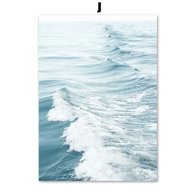 Coconut Palm Leaf Spray Conch Starfish Beach Nordic Posters Prints Blue Sea Art Canvas Painting Wall Pictures For Bedroom Decor J