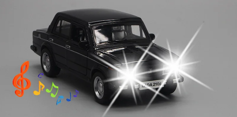 1/32 русская Лада 2106 автомобиль Реплика сплав литая модель игрушка открываемая дверь музыкальный задний функциональный светильник детские игрушки