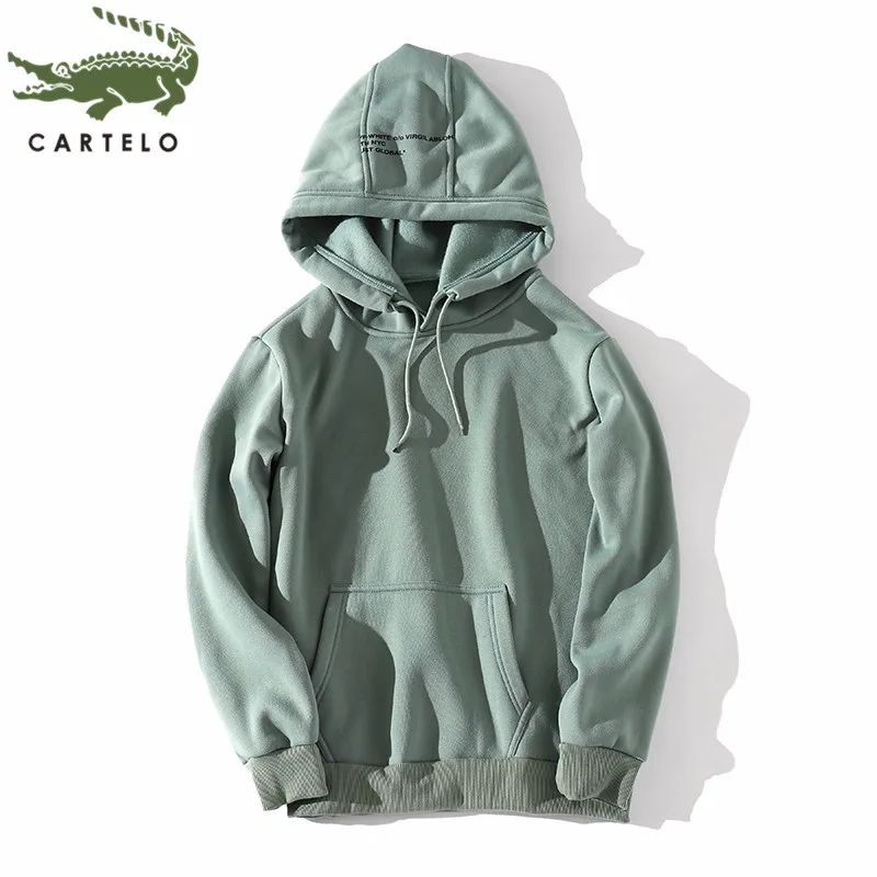 CARTELO men's clothing spring new fashion wild breathable solid color comfortable hooded casual | Мужская одежда