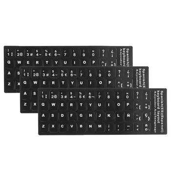 

3x Spanish Non-Transparent Keyboard Stickers Guard Film Protector for PC