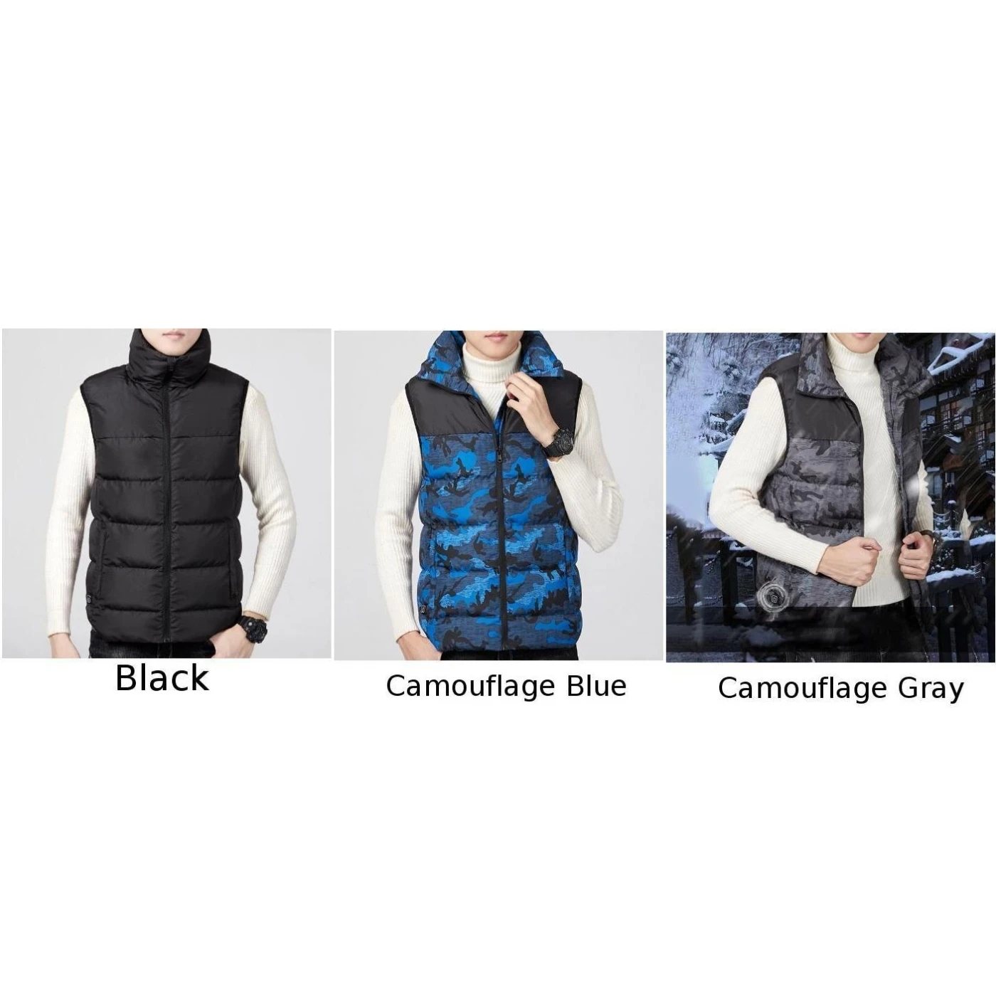 USB Electric Heated Warm Vest Men Women Winter Rechargeable Heating Coat Jacket 3 Select Mode 45℃ Literally Hot