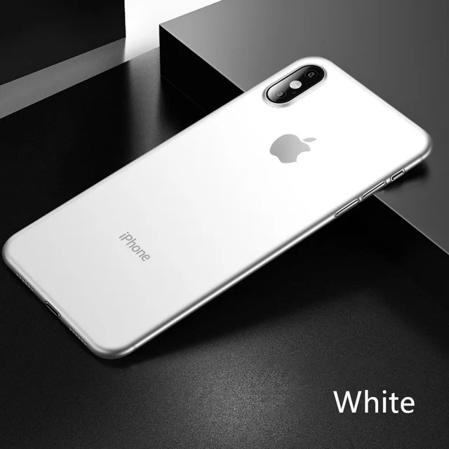 Ультра тонкий PP чехол для iphone X XR XS Max полный Чехол для iphone 6 6s 7 8 PLus 5 5S SE матовый противоударный Тонкий чехол - Цвет: White