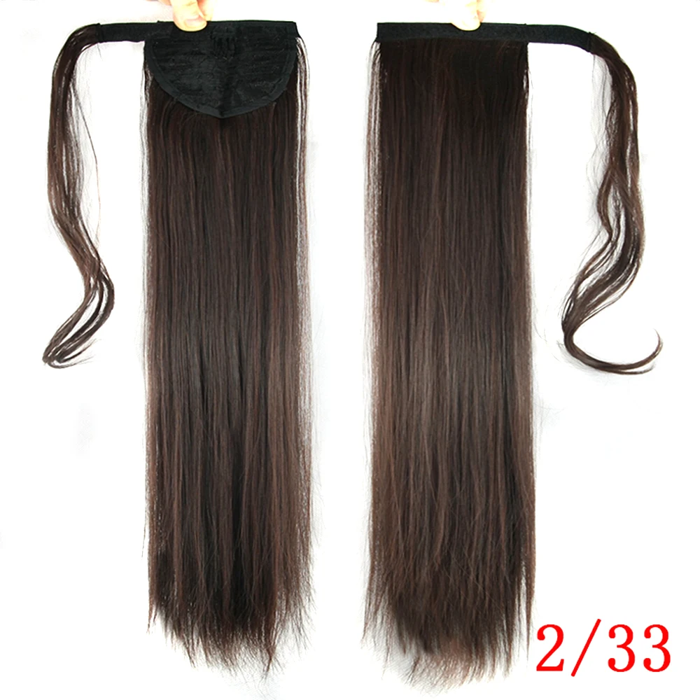 Soowee 22 дюймов длинные прямые синтетические волосы конский хвост накладные волосы шиньон Феи хвост шпильки - Цвет: 233