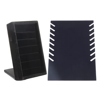 

Velvet Ring Jewellery Display Storage Shop Stand Black & Black Velvet Necklace Pendant Bust Show Case Holder 28x19cm