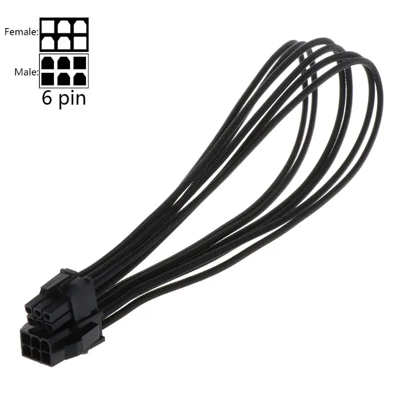 30 см 40 см ATX кабель питания к PCI-E 6PIN Мужской Женский удлинитель провода шнур для ПК компьютер ноутбук аксессуары