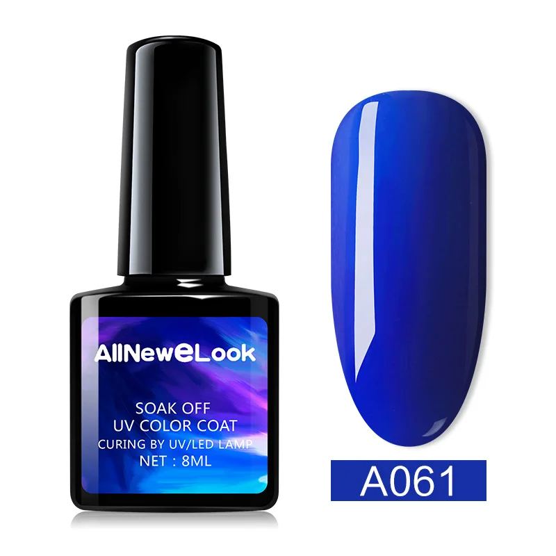 AllNeweLook, черная бутылка, 8 мл, Гель-лак для ногтей, УФ светодиодный, Полупостоянный Гель-лак, lakier hybrydowy