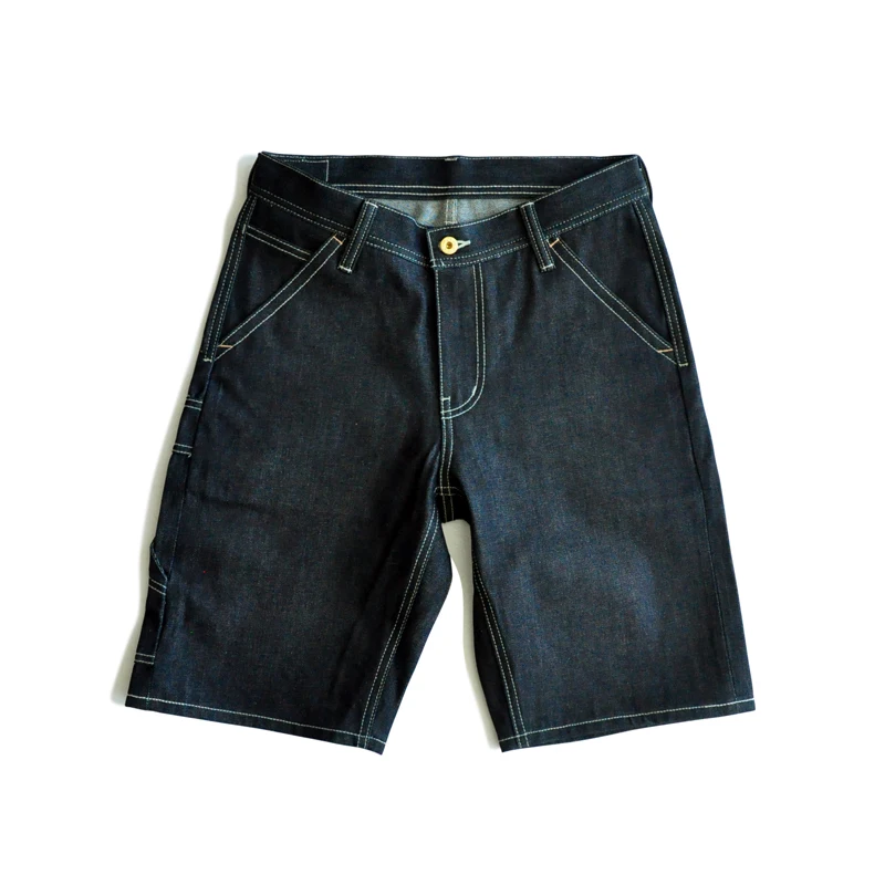 SauceZhan 266XX Shorts Jeans Man Raw Denim Jeans Knee Length Selvedge Denim Jeans Mens Jeans Indigo Straight Casual - Цвет: Indigo