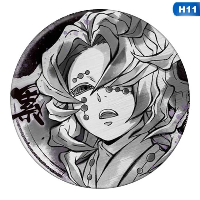 5.8CM Tinplate Tanjirou Icon Collection Breastpin For Backpacks Anime Badges Demon Slayer: Kimetsu No Yaiba Cosplay Brooch Pins BRH4846H11