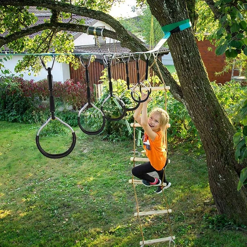 Playgrounds Parque Infantil Hanging Rings Ninja Climbing Kids Children Swing Rings Outdoor Mountain Climbing Gymnastic Ring