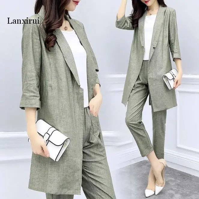 plus size linen suit