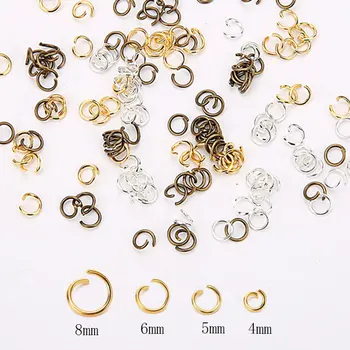 

200pcs 4mm 5mm 6mm 8mm Open Jump Rings Bulk Lot Metal Iron Split Rings End Connectors for Diy Necklace Findings Jewelry Making