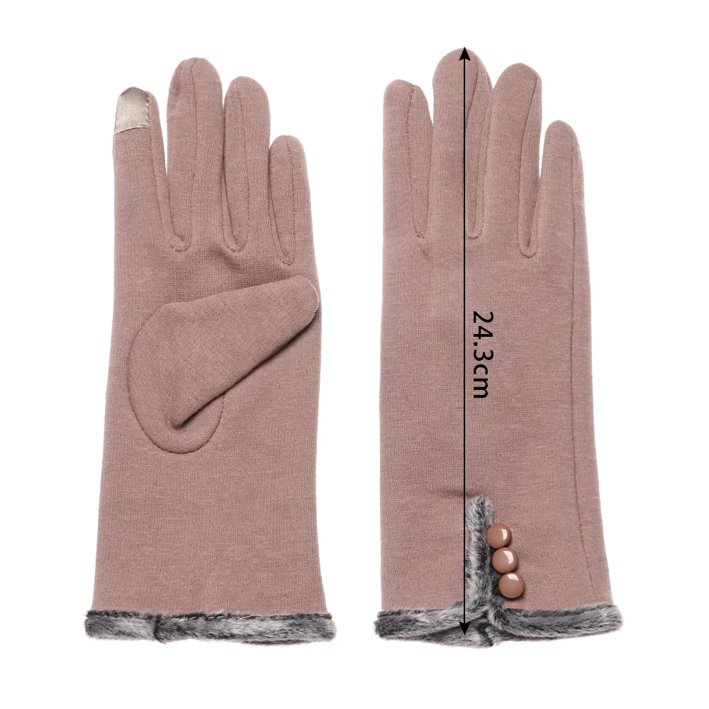 Новые модные женские зимние перчатки для сенсорного экрана, бархатные плотные теплые рукавицы, теплые перчатки для езды на лыжах, ветрозащитные перчатки