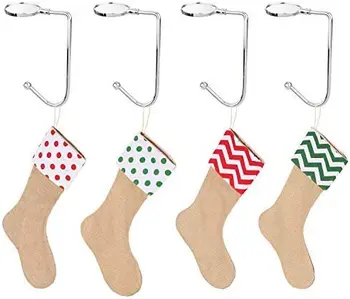

Lvcky Christmas Stocking Holder Metal Hook Hanger Christmas Safety Hang Grip Stocking Clips for Christmas Tree Fireplace (4)