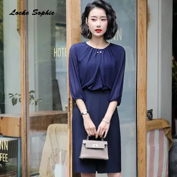 

1pcs High waist Ladies Plus size party dresses 2020 Spring Fashion cotton mesh Splicing Fork opening Dress women Skinny Dress