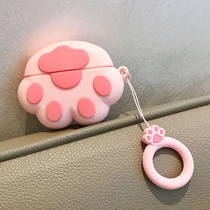 PK Силиконовый чехол с милыми кошачьими лапами и когтями для Airpods Pro, чехол для новых Airpods 3, беспроводные Bluetooth наушники, сумки для переноски, чехлы - Цвет: PK
