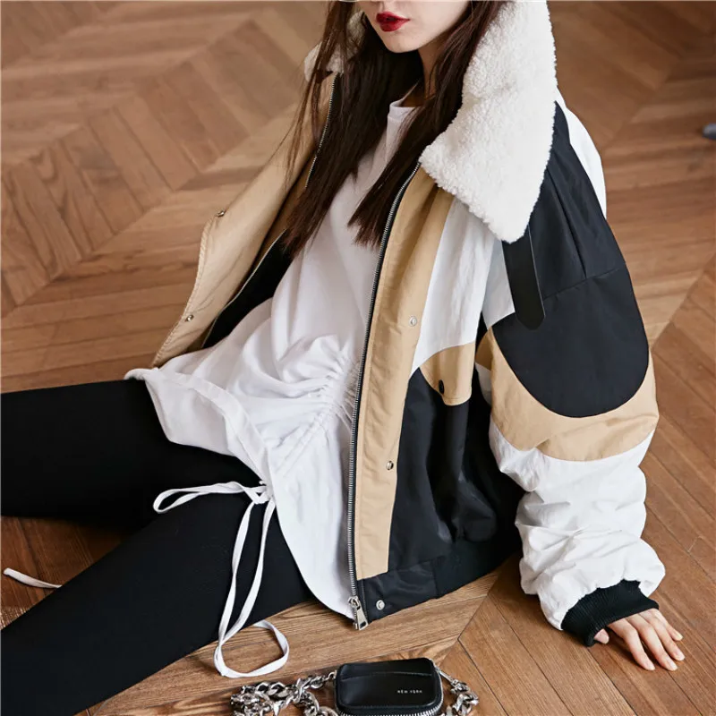 Max LuLu модная Корейская женская зимняя одежда женские зимние куртки с меховым воротником утепленные стеганые пальто винтажные Лоскутные парки