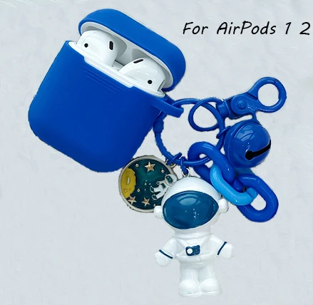 Мультфильм кукла космонавт силиконовый Bluetooth чехол для наушников для Apple AirPods Pro Ультра-тонкий милый защитный чехол для зарядного устройства - Цвет: Astronaut Blue 1 2