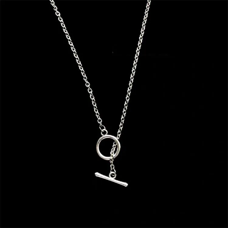 Серебряный комплект из 2 предметов, ожерелье, цепочка, застежка от мужчин, ожерелье из нержавеющей стали, мужские и женские модные аксессуары, лучший подарок - Окраска металла: Silver   Fine