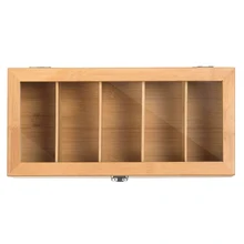 5 отсеков бамбуковая система коробка для хранения чайных пакетиков органайзер для ювелирных изделий коробка для чая Органайзер деревянный пакет сахара контейнер