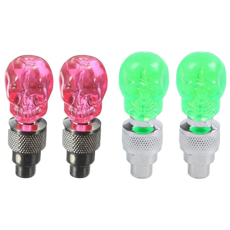 

4x Valve Cap Wheel Tire LED Light Lamp for Motorcycle Bicycle Car, Red & Green