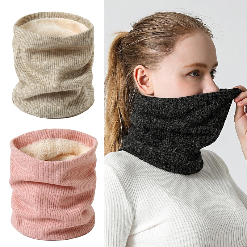 

2021 Winter Scarf for Women Children Thickened Wool Collar Neck Scarves Cotton Unisex Outdoor Knitted Fur Face Cover