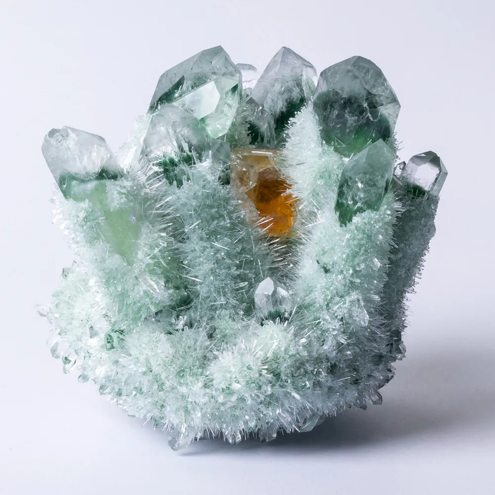 

A++ Natural Crystal Green Ghost Phantom Quartz Cluster Rock Stones and Crystals Mineral Reiki Healing Specimen Home Decoration