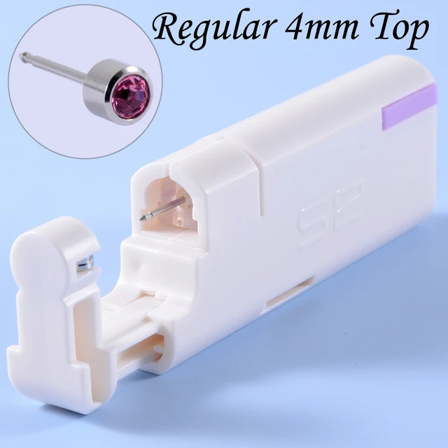 2PCS Ear Nail Gun Disposable Aseptic Household Ear Piercing Gun Portable Ear Piercing Gun Group Sterilized Ear Piercing Unit Pair Silver Rose