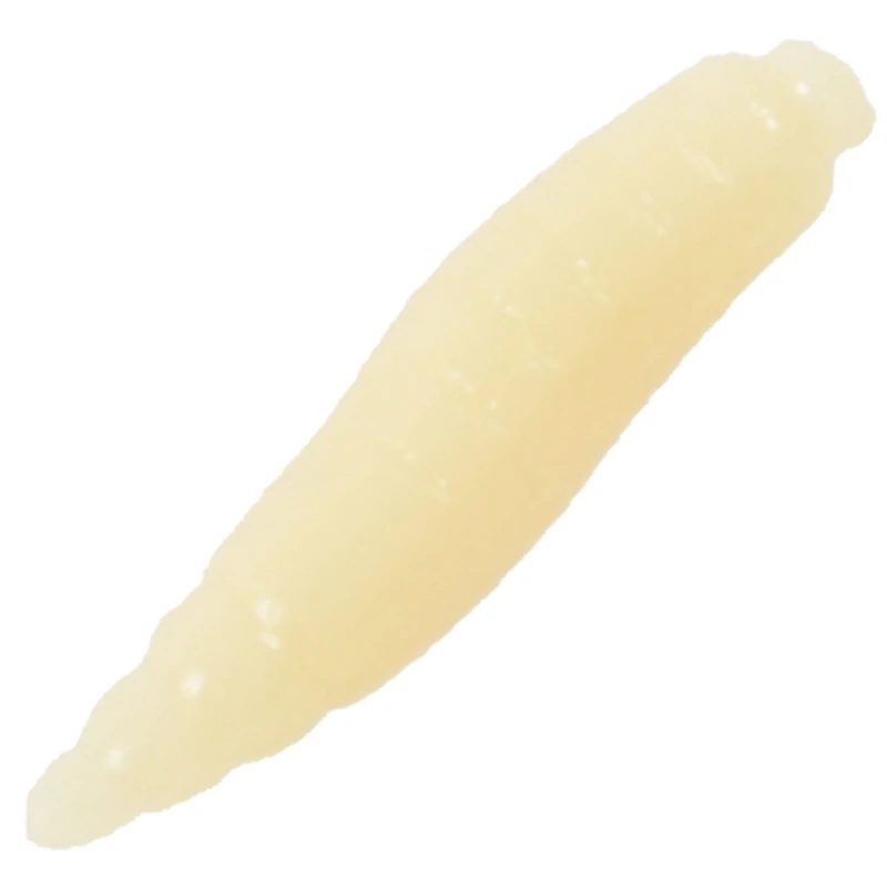 

50Pcs 2cm Fishing Lure Maggot Grub Soft Baits Worms Ivory