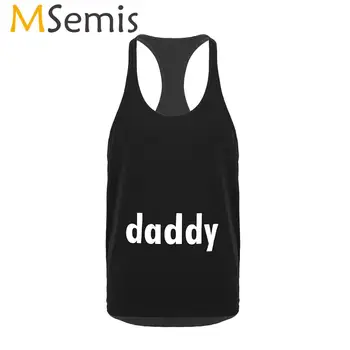 

MSemis Gym Men Stringer Tank Top Soft Cotton Sleeveless Muscle Shirt Fitness Workout Bodybuilding Clothing Printed Daddy Gay Top