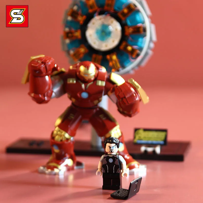 

2020 New Marvel Iron Man Building Blocks Super Heroes Avengers Figures Iron Man Reacto Bricks Model Toys