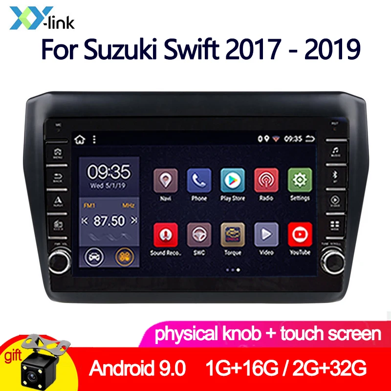 

9 inch Android 9.0 Car DVD Multimedia Player button knob For Suzuki Swift 2017 - 2019 GPS Navigation Radio Stereo with camera