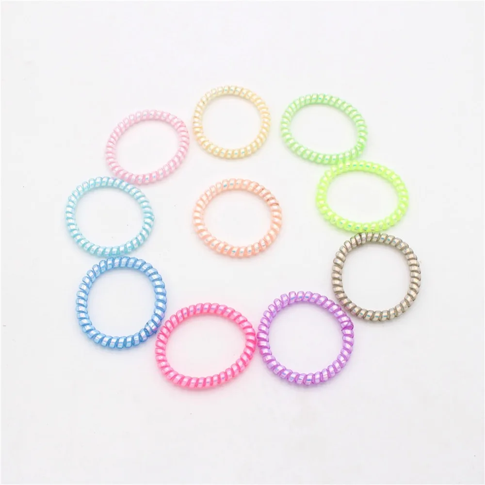 crocodile hair clips 10pcs Super Thin Coiled Plastic Hair Ties Colorful Stretched Spiral Hair Ropes Telephone Wire Ponytail To Protect Your Hair cute hair clips