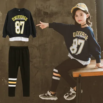 

Teen Girls Clothing Set 2020 Autumn Letter Sweatshirt Leggings Sport Suit Student Girls Tracksuit Kids Clothes Set 10 12 Years