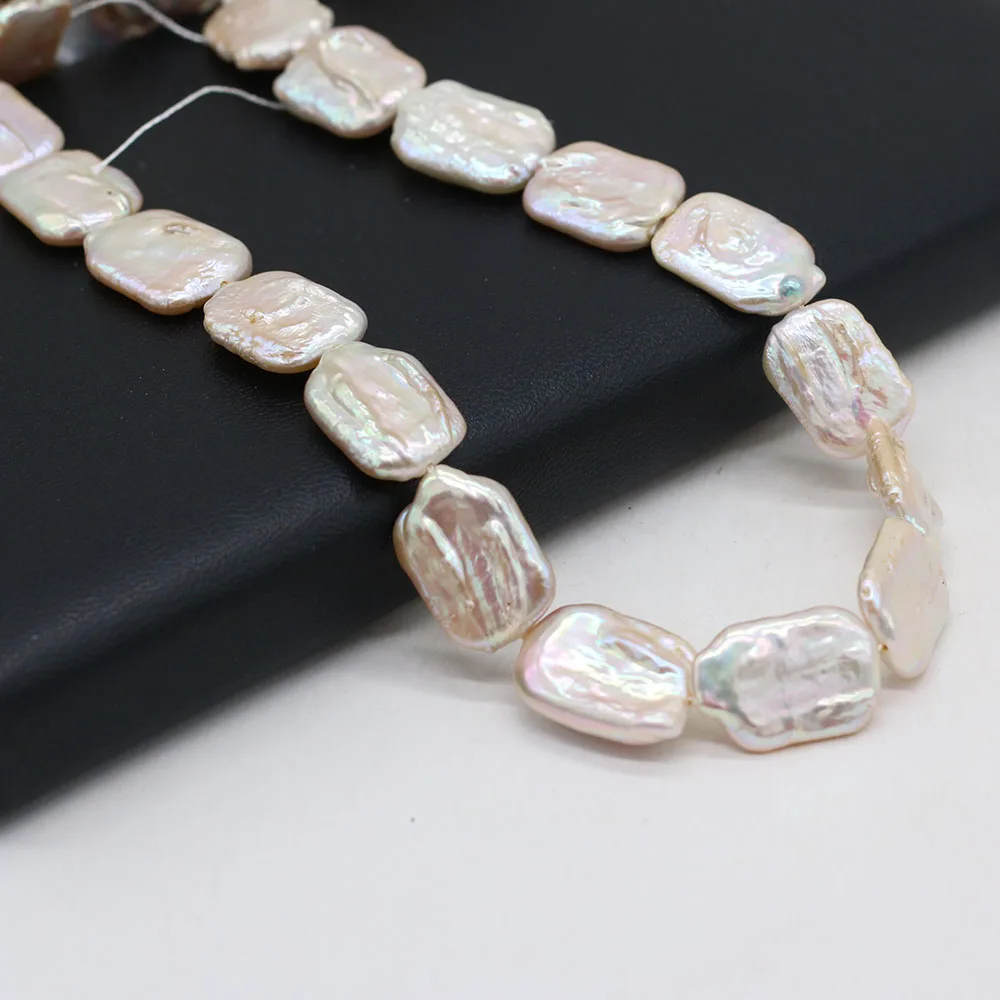 Natural Freshwater White Baroque Pearl Rectangle Loose Beads For Jewelry Making DIY Charms Bracelet Necklace Earring Accessories
