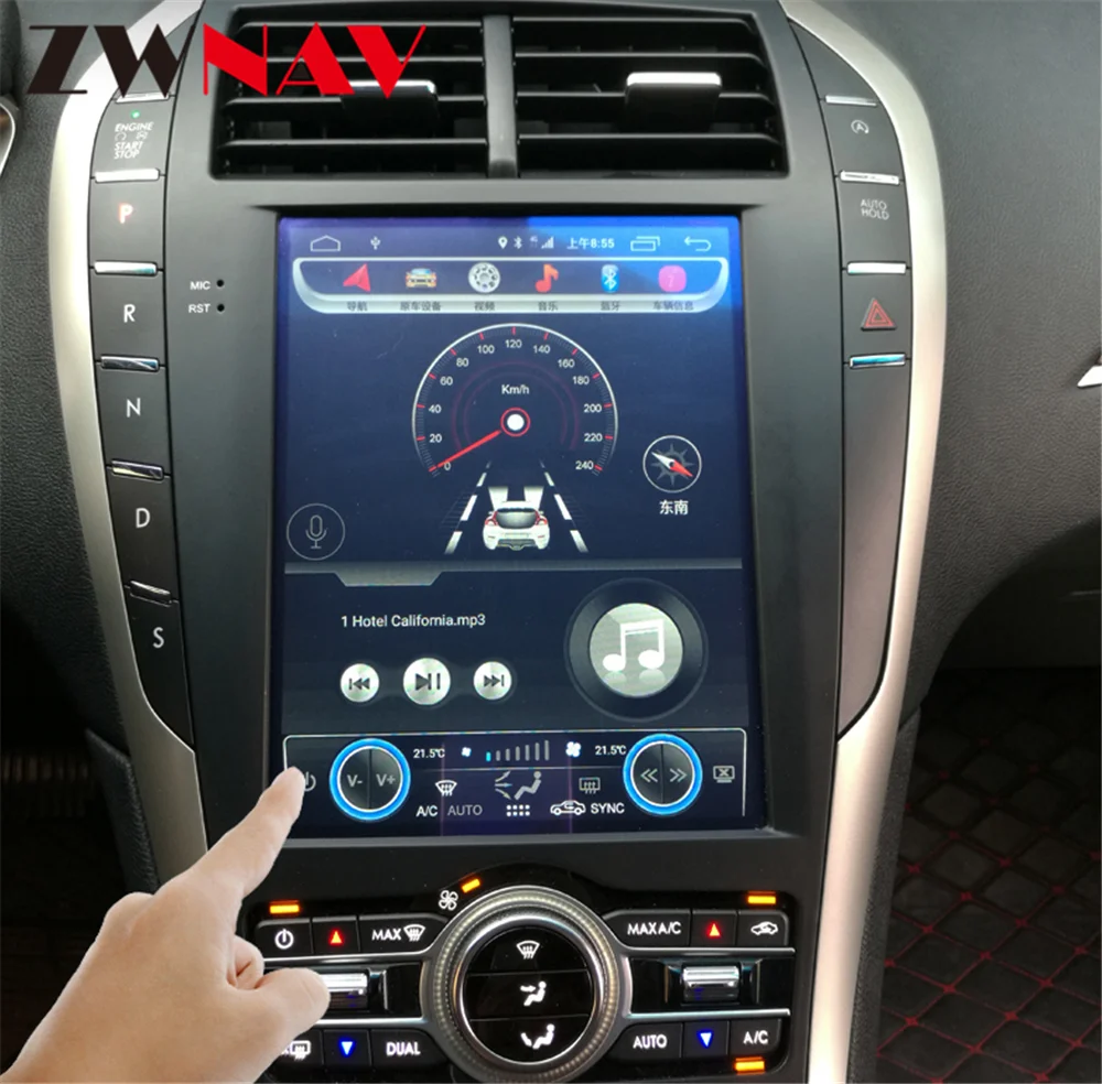 Tesla стиль Восьмиядерный Android Автомобильный gps навигатор для Lincoln MKC MKZ автомобильный аудио Радио стерео Мультимедийный Плеер головное устройство карта