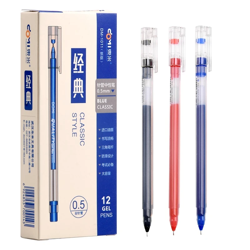 3pcs Classic Gel Pen Writing Signature 0.5mm Ballpoint for Schollo Black  Blue Red Color Stationery Office School FB873
