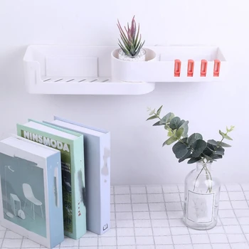 

Bathroom Accessories Corner Shower Shelf Seamless Rotating Tripod Seamlessly Fixtures Storage Rack Holder Kitchen Tripod Wall Bl