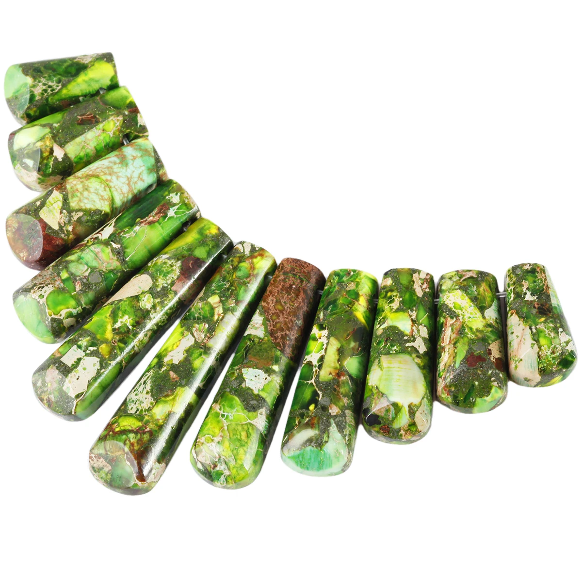 

TUMBEELLUWA 11pcs Sea Sediment Jasper Stone Beads Top Drilled Healing Reiki Charms For Jewelry Making DIY Accessories