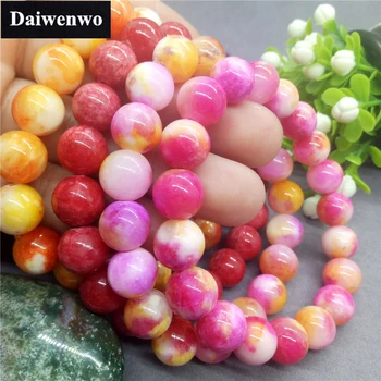 

4 Colors Red Yellow Red Botswana Chalcedony Jasper Beads Bracelet for Women Gift
