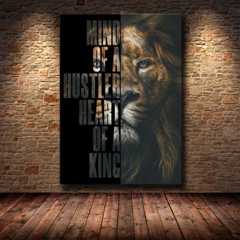 

Wild Lion Letter Motivational Quote Art Posters and Prints on Canvas Painting Decorative Wall Art Picture for Office Home Decor