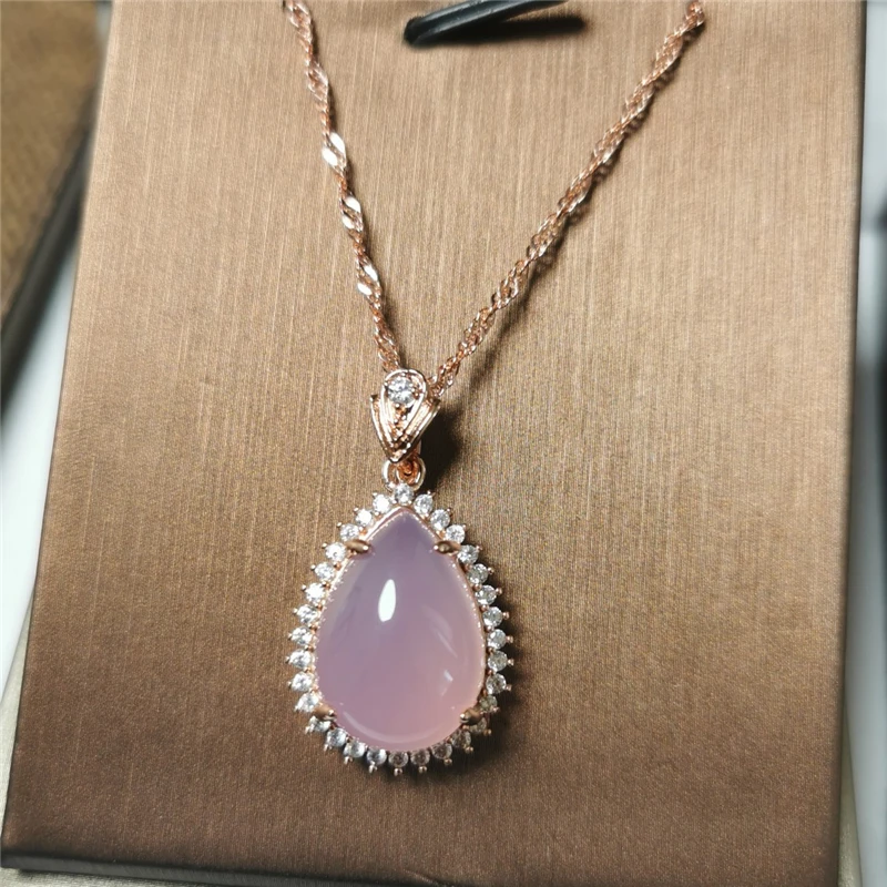 Ethnic Real Grade A Natural Green Pink Jade Heart Pendants Necklaces 925 Silver Chain Choker For Women Fine Jewelry | Украшения и