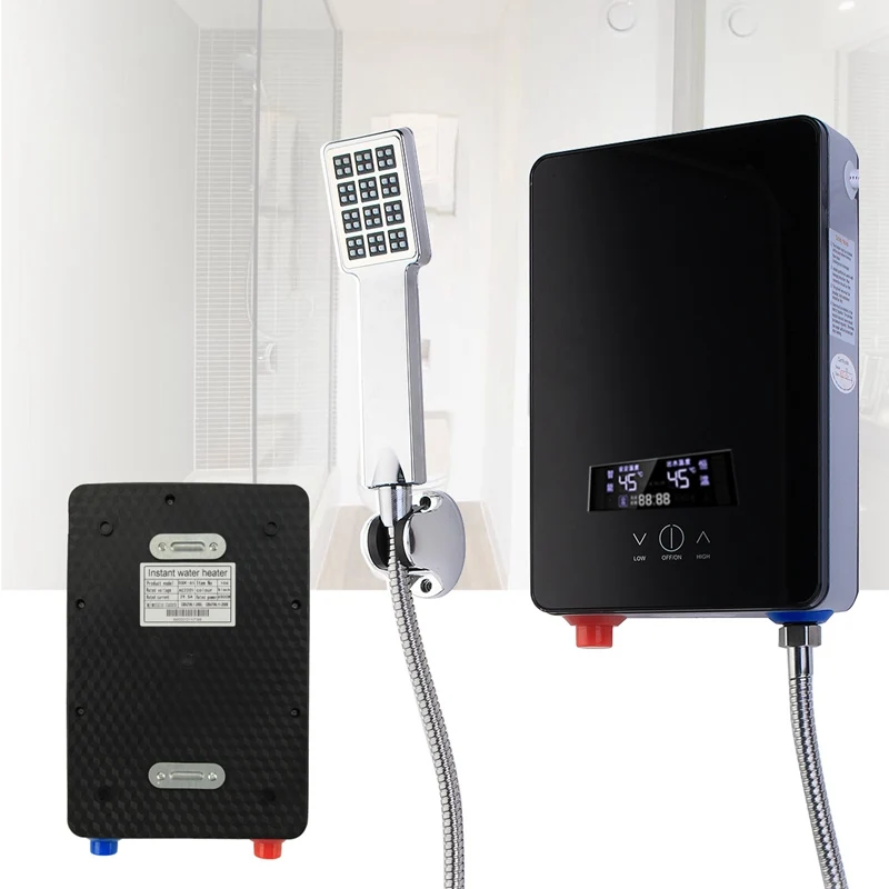 6500W Type instantané chauffe eau sans réservoir chauffe eau électrique ménage température constante prendre un affichage de LED de douche