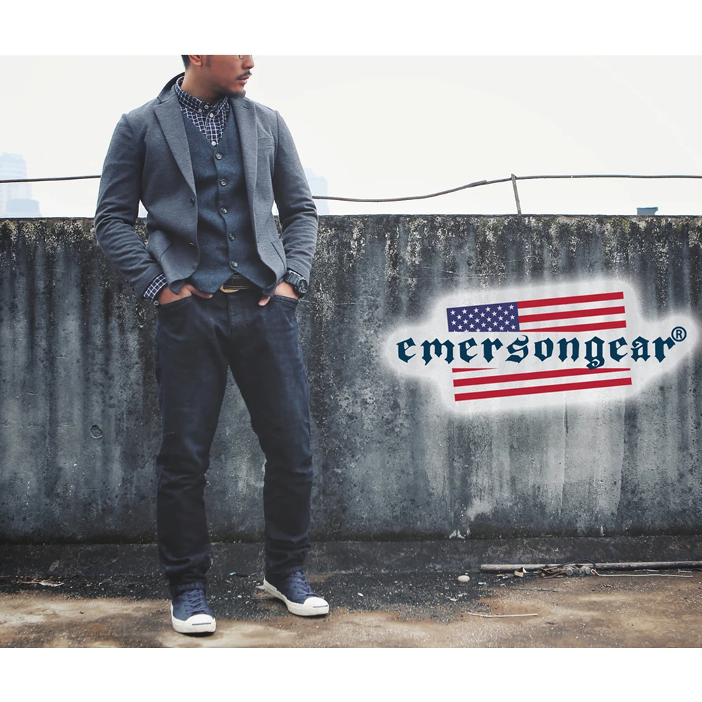 

emersongear Emerson Blue Label Tactical Style Jeans Stretched Elastic Jeans Denim Black Trousers CS Wargame Airsoft Pants