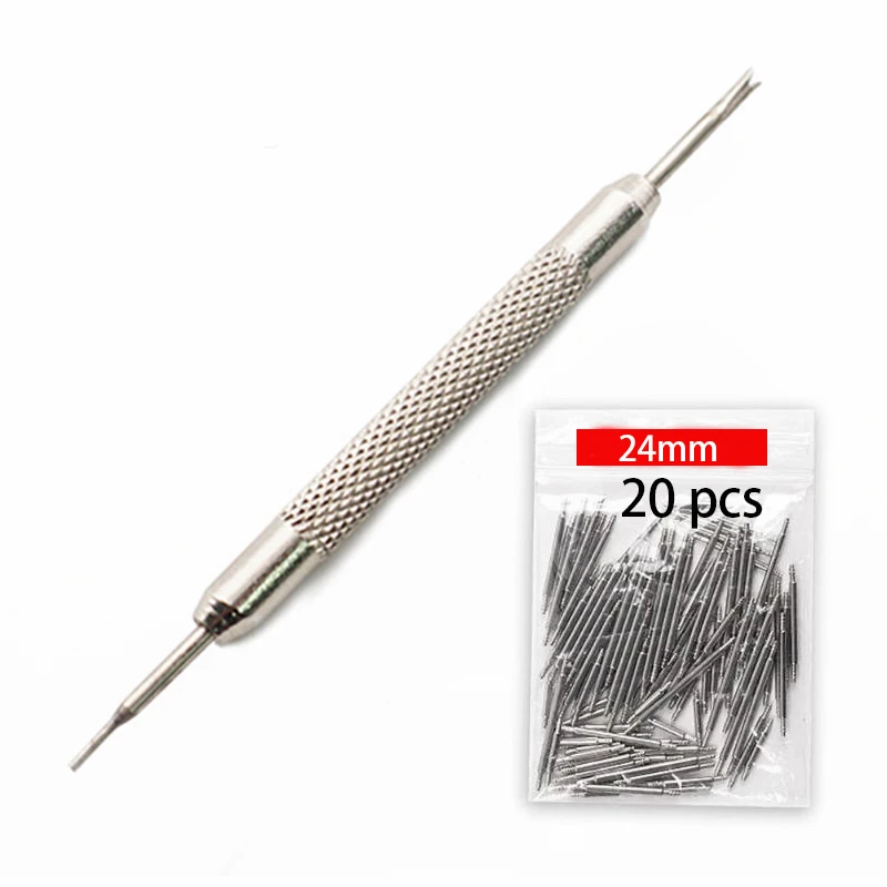 Gift 24mm Spring Bar Двухголовый ремешок для часов из нержавеющей стали, пружинный стержень, шпильки, инструмент для удаления пружинных звеньев для ремешка часов - Цвет: Gift 24mm Spring Bar