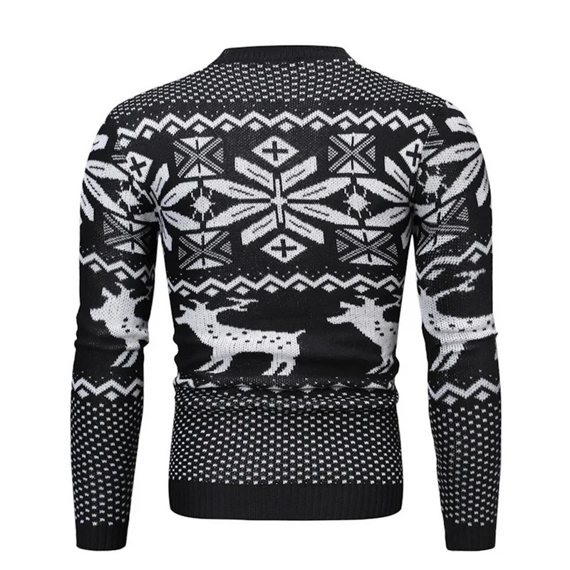 Рождественский свитер унисекс, Зимний вязаный шерстяной пуловер с принтом оленя, Повседневный свитер для мужчин и женщин, теплый свитер, одежда