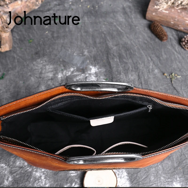 Женские роскошные сумки Johnature Сумки из натуральной кожи Ретро стиль ручная