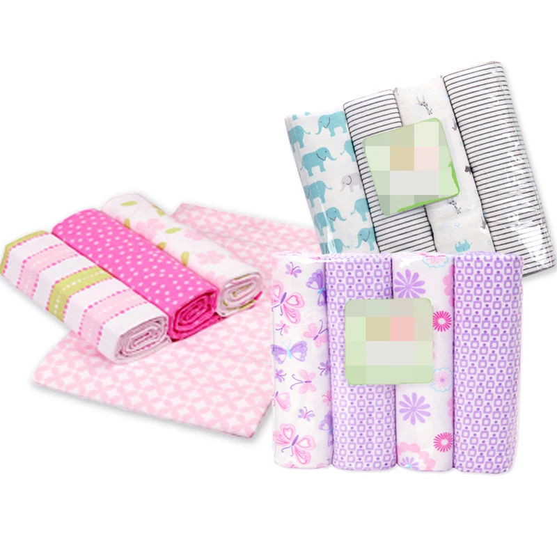 

fashion 4pcs/pack 100%cotton flannel receiving baby blanket newborn colorful cobertor baby bedsheet supersoft blanket 76x76cm