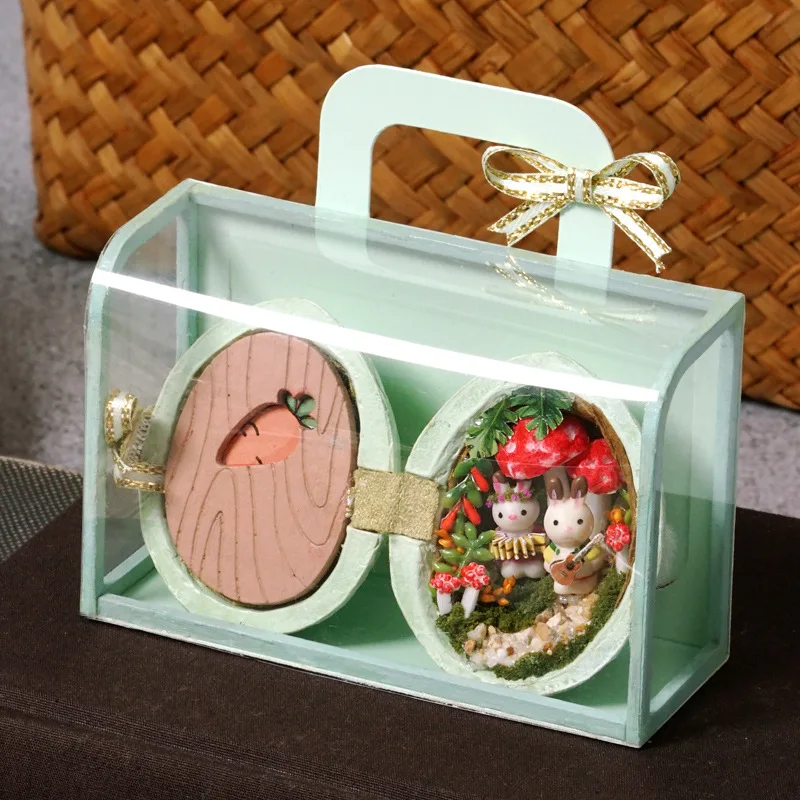 Миниатюрная милая детская комната DIY Кукольный дом мебель 3D Деревянный Miniaturas Кукольный дом Детская игрушка на день рождения Рождественский подарок - Цвет: Q
